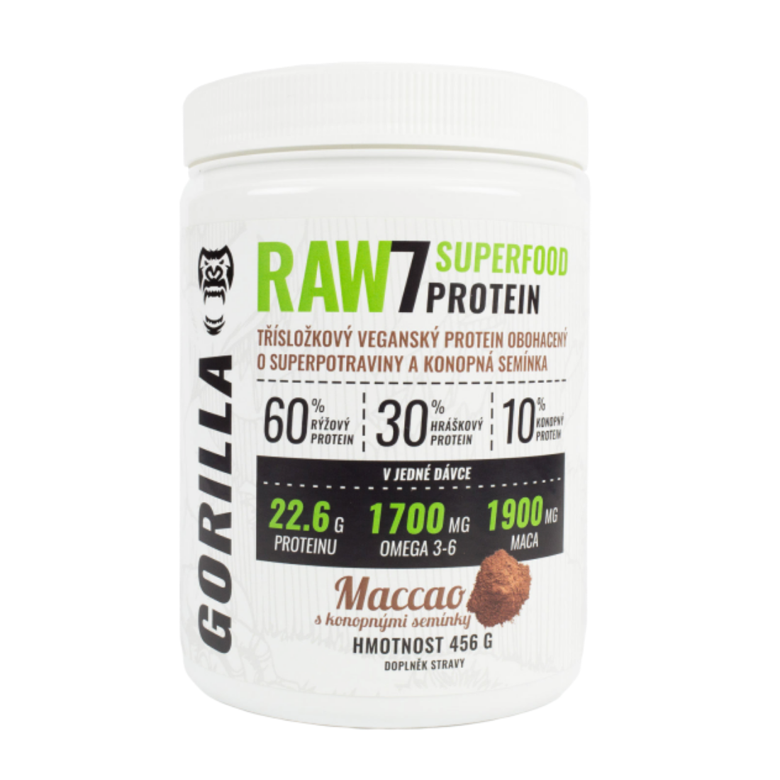 RAW7 SuperFood Protein 456 g - rostlinný protein